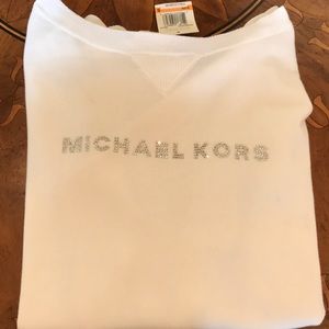 NWT-Michael Kors white rhinestone sweater.